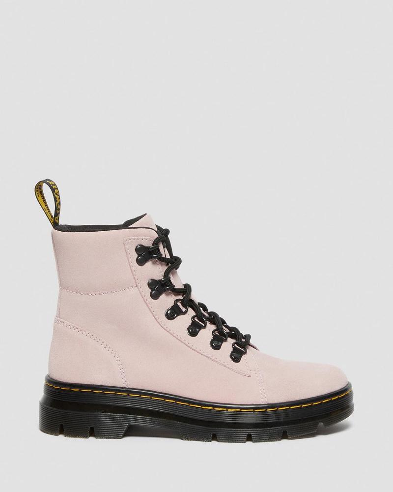 Pink Women's Dr Martens Combs Women Suede Ankle Boots | CA 55PJJ